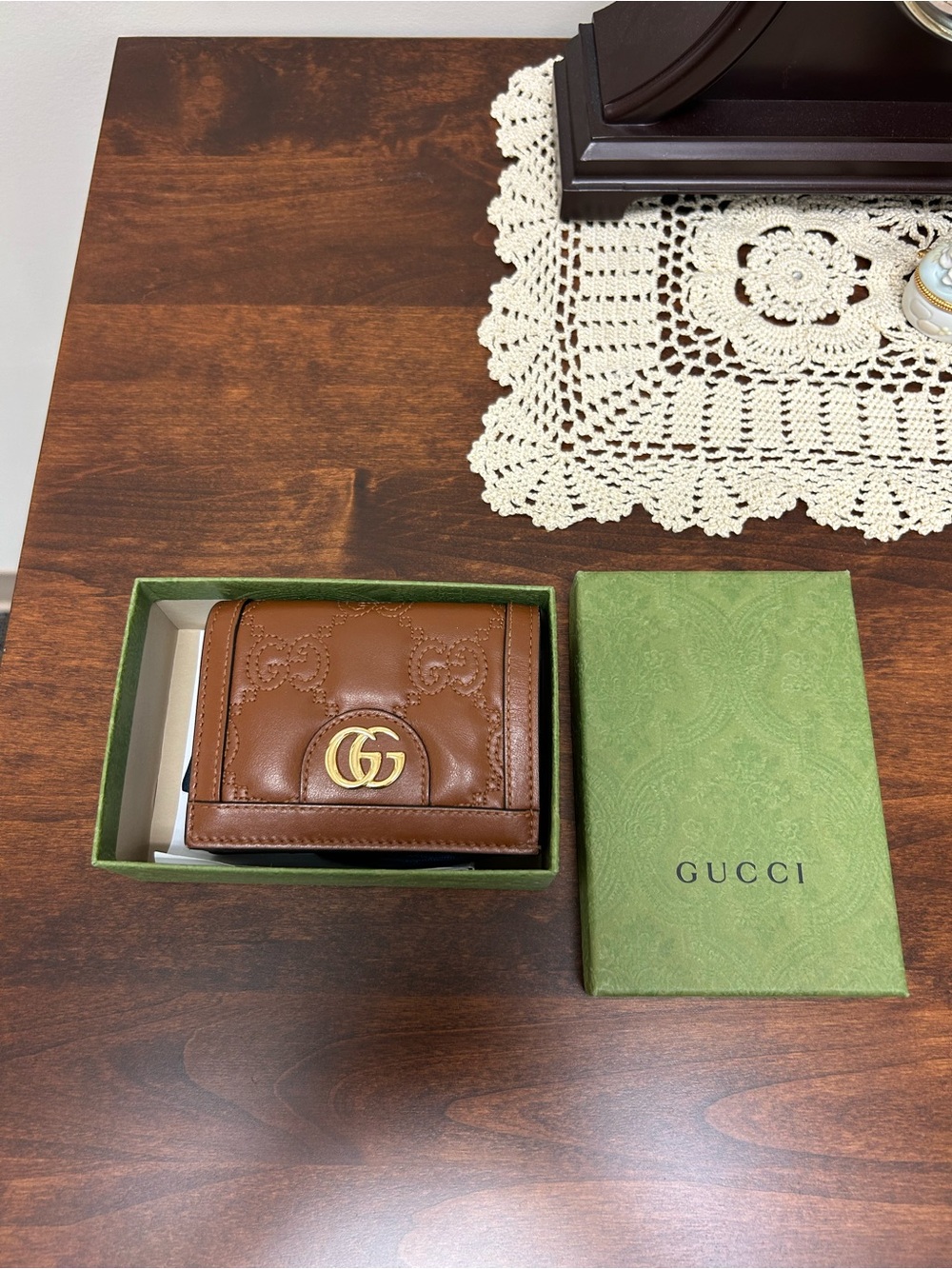 Gucci Marmont Brown Leather GG Embossed small Wallet with Gold Hardware - Picture 16 of 16